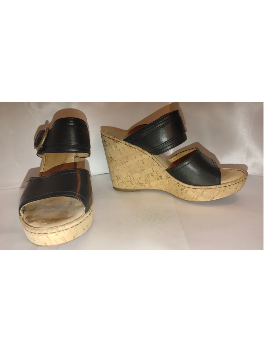 Born Sapphire Cork Wedge Sandals Size 9M